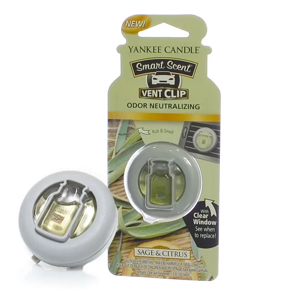 Yankee Candle Smart Scent Vent Clip Car & Home Ac Air Freshener, Sage & Citrus