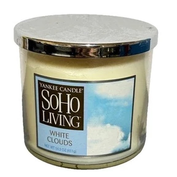 Yankee Candle SoHo Living Collection - WHITE CLOUDS - Medium 2-Wick 11.5oz Tumbler Candle