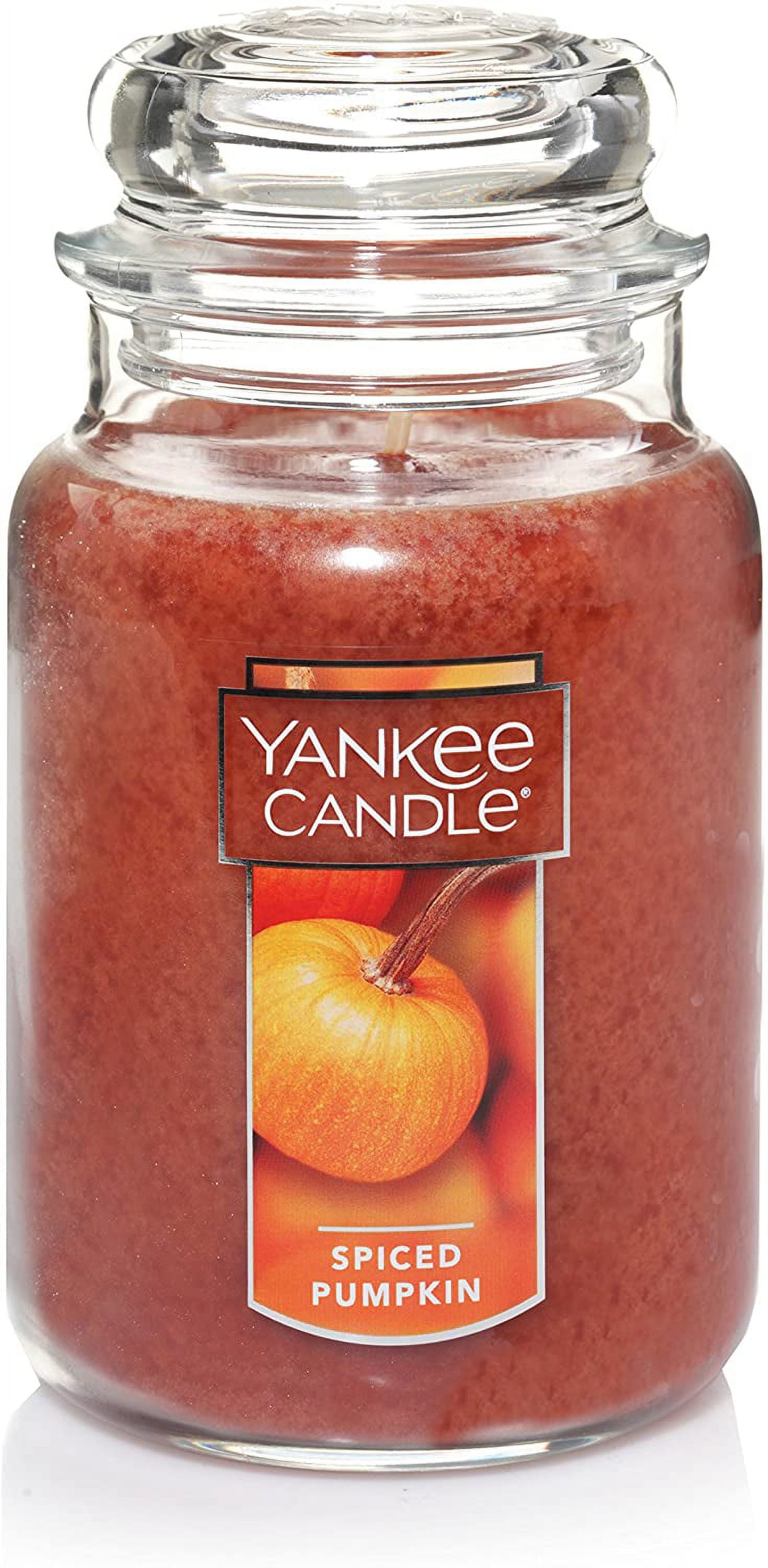 Yankee Candle Spiced Pumpkin Scented, Classic 22oz Large Jar Single Wick Candle, Over 110 Hours of Burn Time