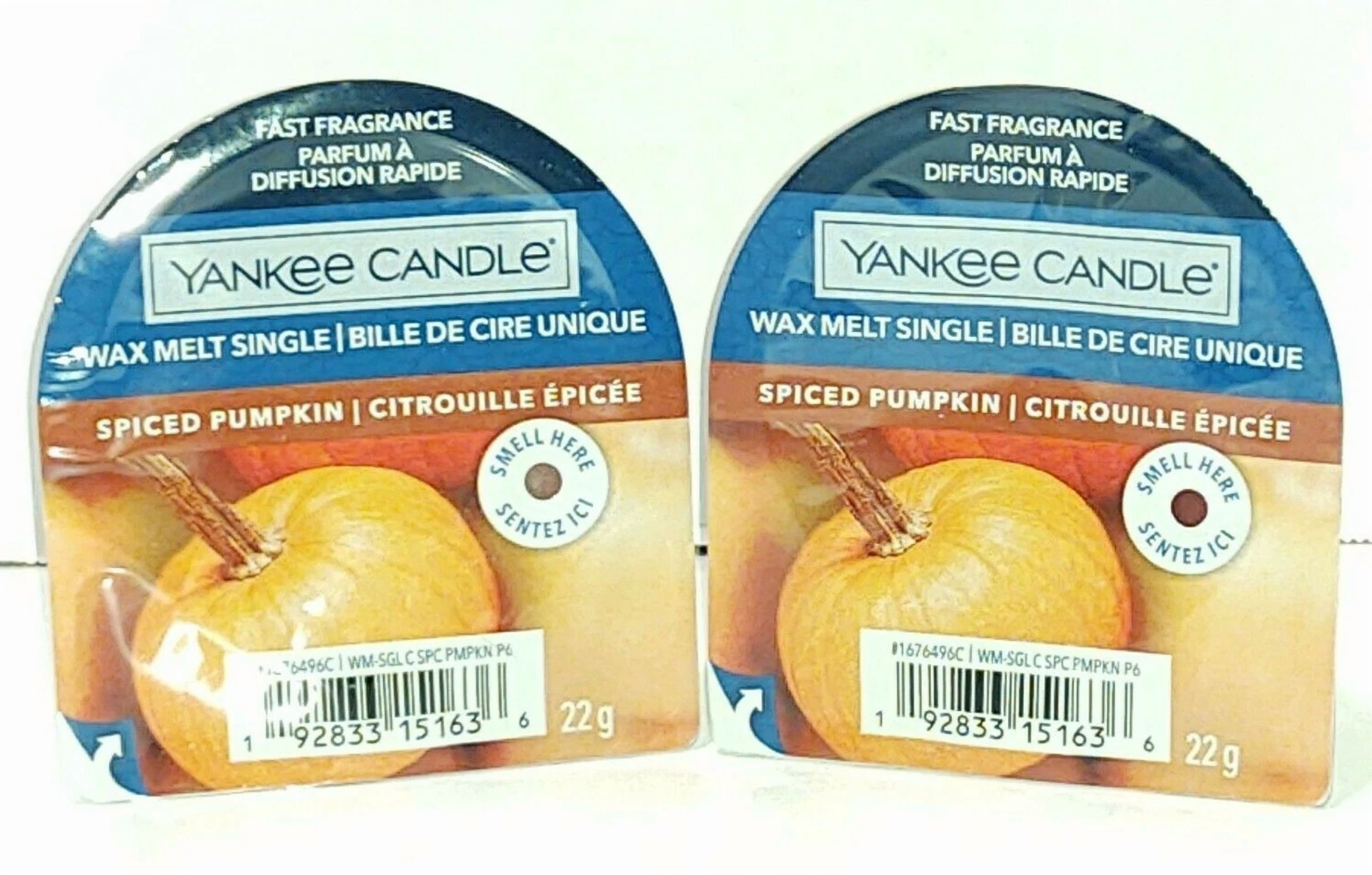 Yankee Candle Spiced Pumpkin Wax Melt Tart Singles X 2 0.8 Oz Each New