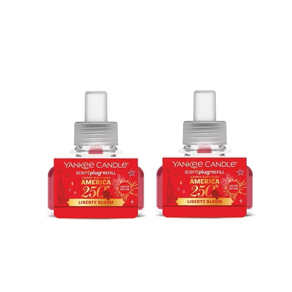 Yankee Candle Happy Birthday America! Collection - LIBERTY BLOOM (True Rose) - Scentplug Fragrance Oil Refills (Set of 2)