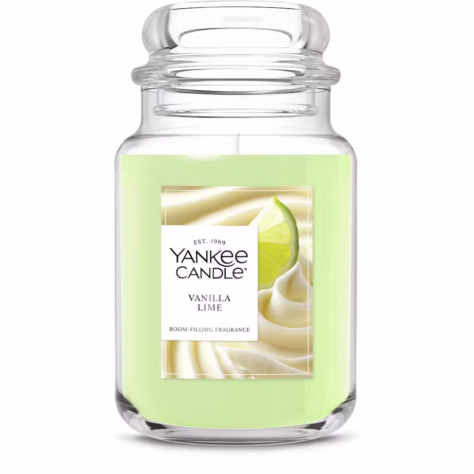 Yankee Candle VANILLA LIME Large Original Single Wick Jar Candle 22oz - Lime, Sweet Vanilla, and Sugar Crystal