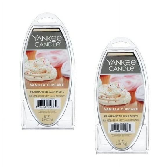 Yankee Candle Vanilla Cupcakes Fragranced Wax Melts, 2.6 oz Pack of 2