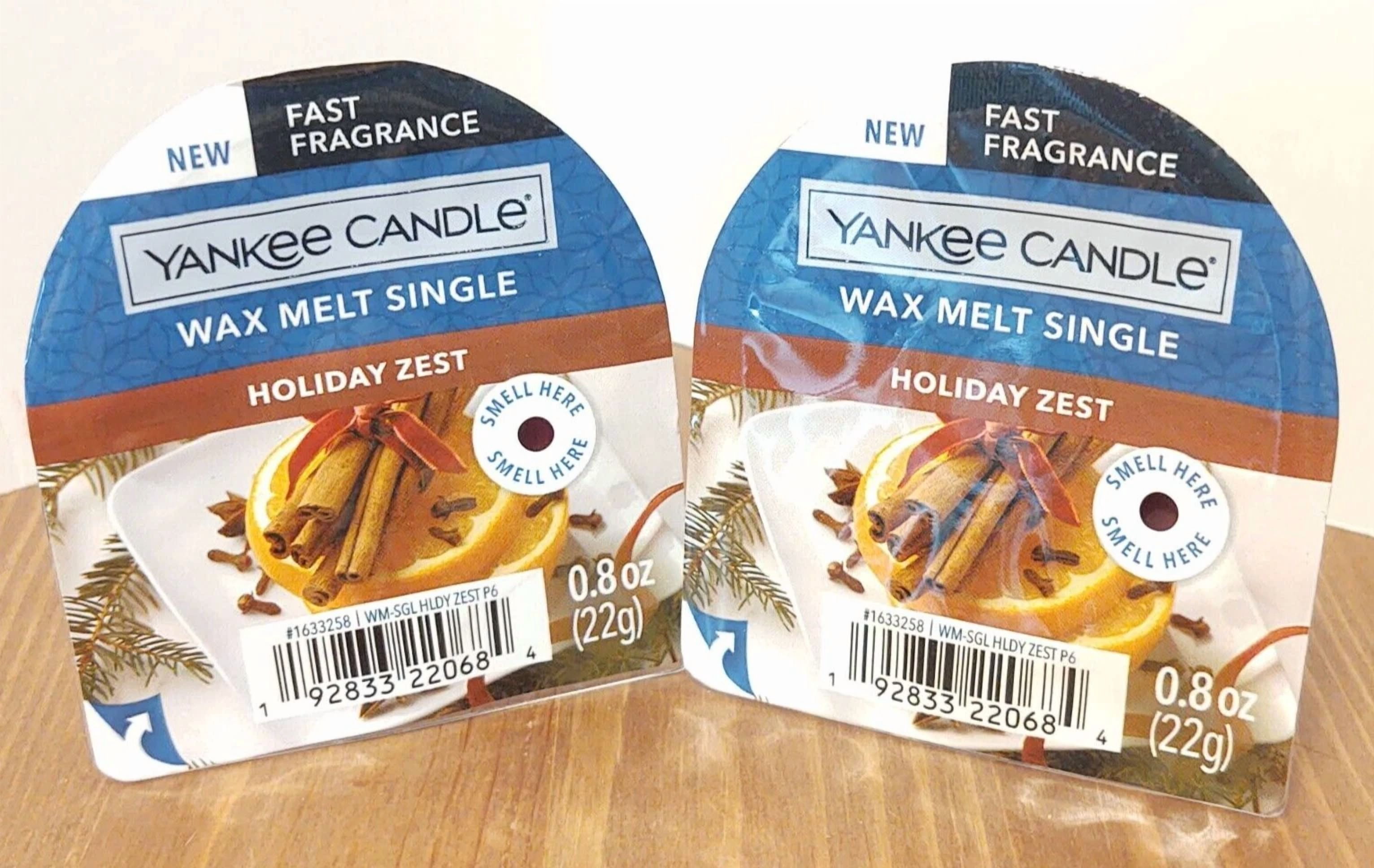 Yankee Candle Wax Melt Tart Singles X 2 Holiday Zest 0.8 Oz Each New Christmas