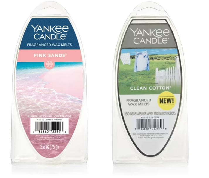 Yankee Candle Wax Melts Pack of 2 - Pink Sands and Clean Cotton