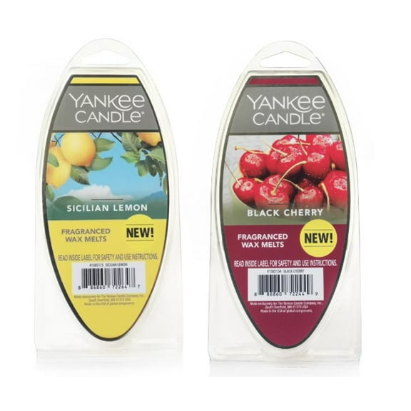 Yankee Candle Wax Melts Pack of 2 - Sicilian Lemon and Black Cherry