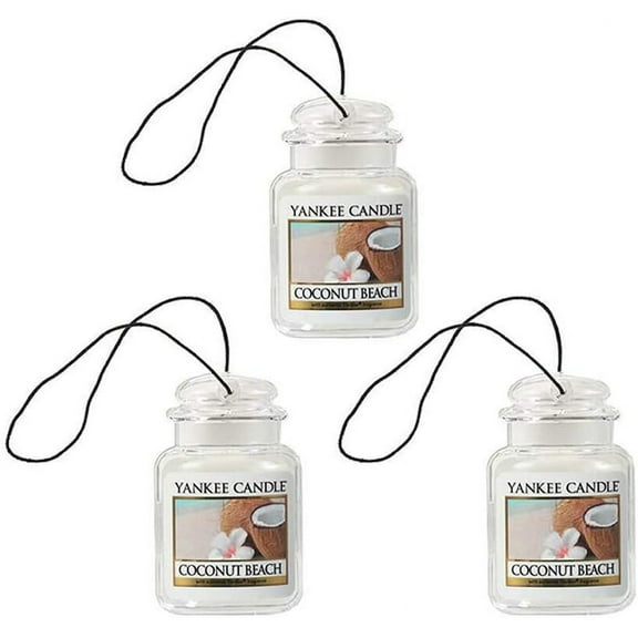 Yankee Candles Coconut Beach Car Jar Ultimate, 3 Pack