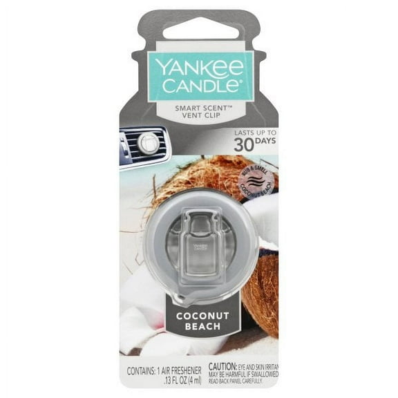 Yankee Candles Car Freshener Smart-Scent Vent Clips, Coconut Beach