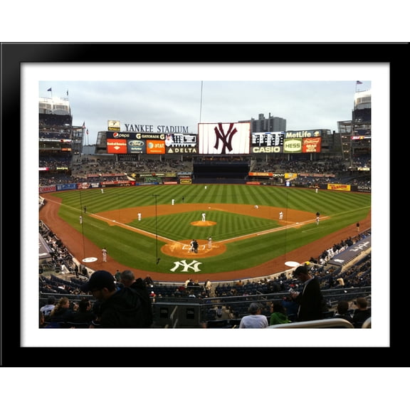 Yankee Stadium 36x28 Large Black Wood Framed Print Art - Home of the New York Yankees