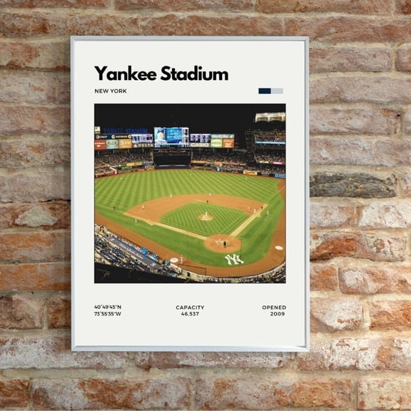 Yankee Stadium Print New York Yankees Baseball, Unframed Poster