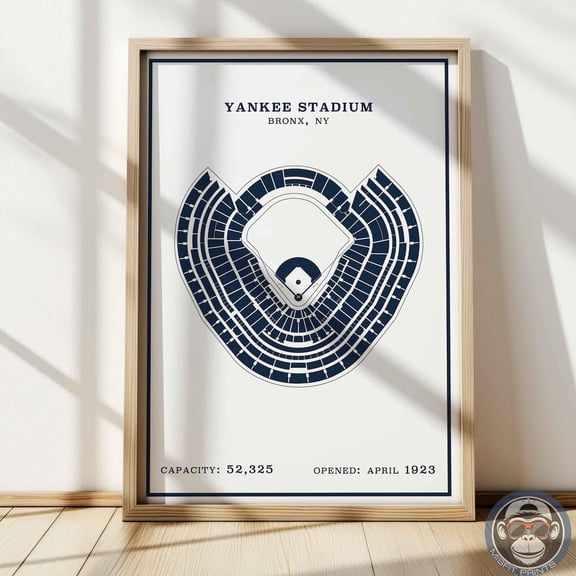 Yankee Stadium Seat Map Print Bronx Baseball Park Layout Art, Unframed Poster