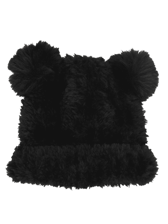 Teddy Bear PomPom Ear Plush Beanie Hat for Kids QJNT2318