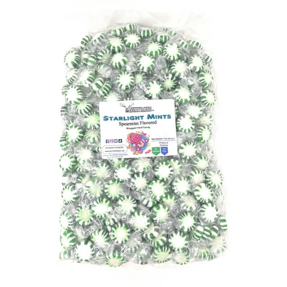 Yankee Traders Brand Spearmint Starlight Mints Wrapped Candy, 4 Pound