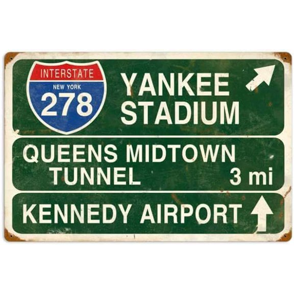 Yankee Vintage Retro Rustic Stadium Metal Tin Sign Pub Store Wall Decor Art 8x12 Inches