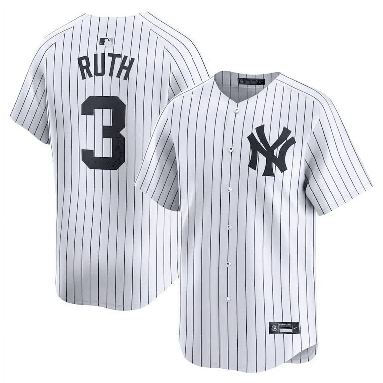 Yankees Babe Ruth Number 3 Baseball Jersey New York Jersey Breathable Stretchy Retro Shirt with Embroidery and Button Detail for Training Competition Parties Walmart