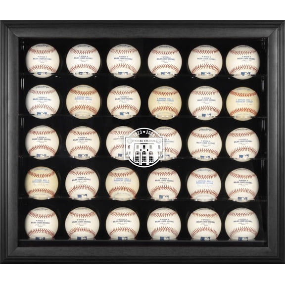 Yankees Stadium Logo Black Framed 30-Ball Display Case