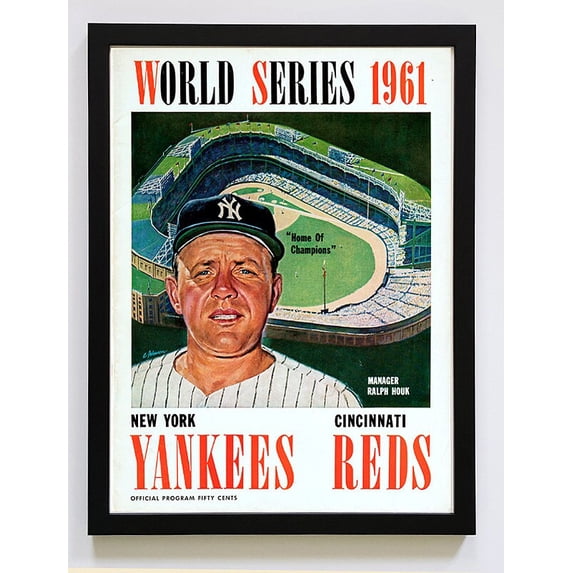 Yankees vs Reds 1961 World Series Poster Framed