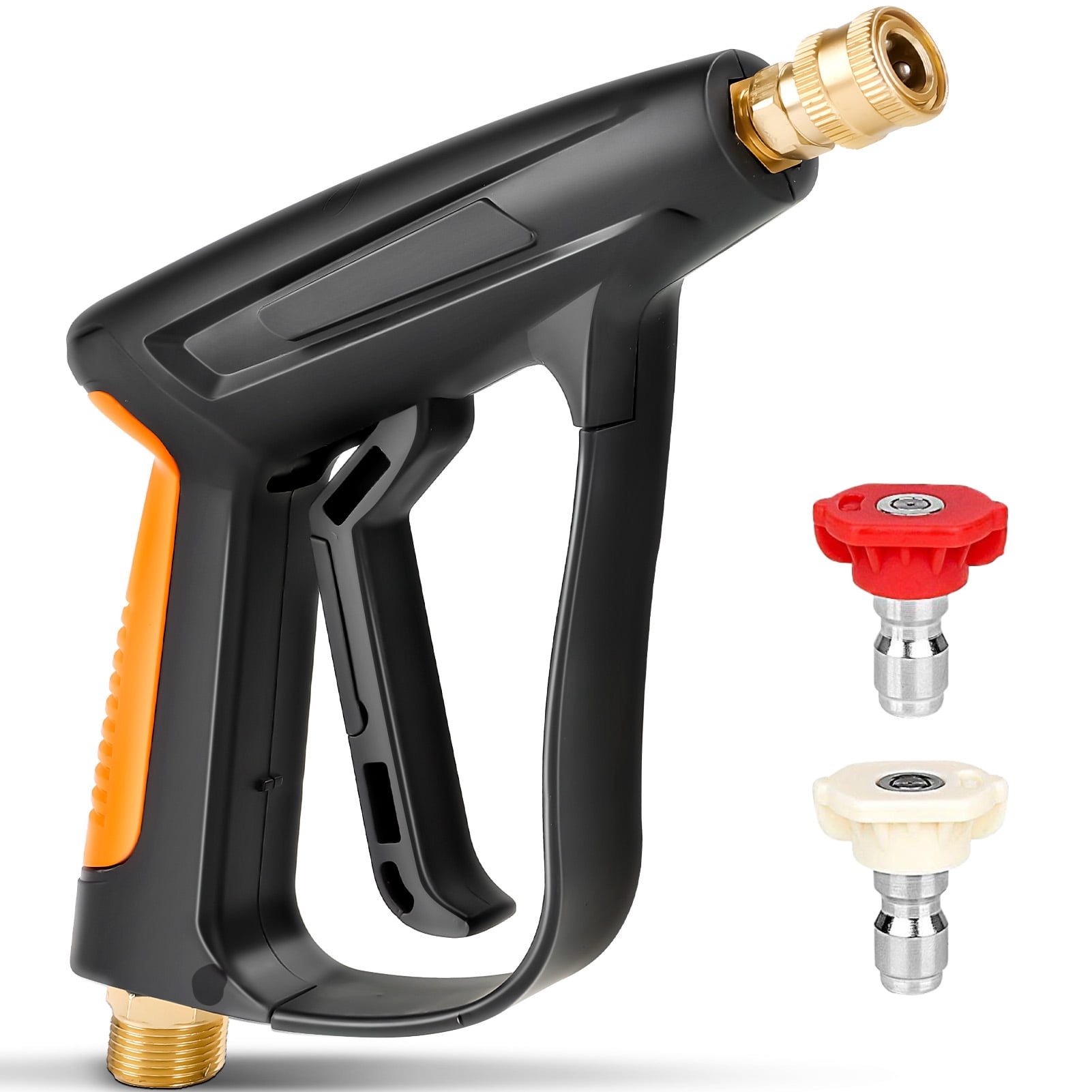 Yankucat Pressure Washer Short Gun with 2 Spray Nozzles, Max 5000 PSI / 10.5 GPM, Washer Gun Fitting Replacement for Car Detailing
