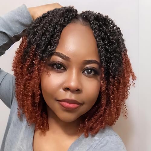 Yanky Twist Crochet Hair for Black Women 8 Packs Pre-Looped Mini Twist Hair 8 Inch Spring Twist Hair Extensions Crochet Braids Synthetic (OT350#)