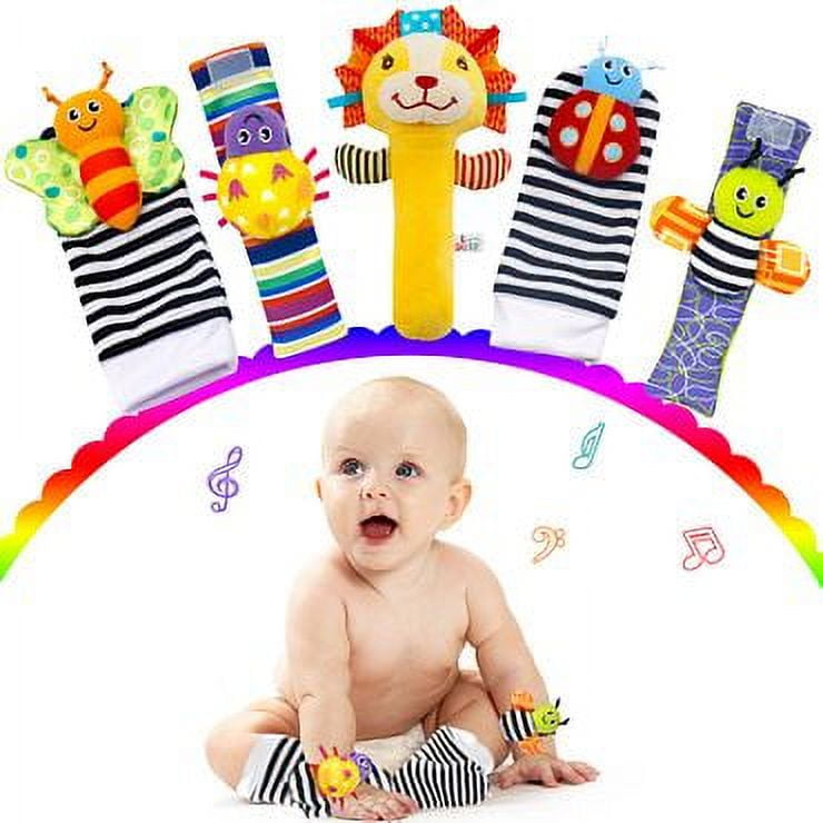 Yanlan 5Pack Baby Foot Finders Socks Wrist Rattles Infant Hand