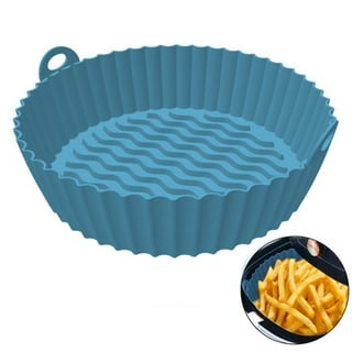 Large 8 Inch 2 Pack Air Fryer Silicone Liners Pot, Round Silicone Air Fryer  Basket Baking Tray, Apply to 3.2-6.5 QT Airfryer, Reusable Cooking Oven