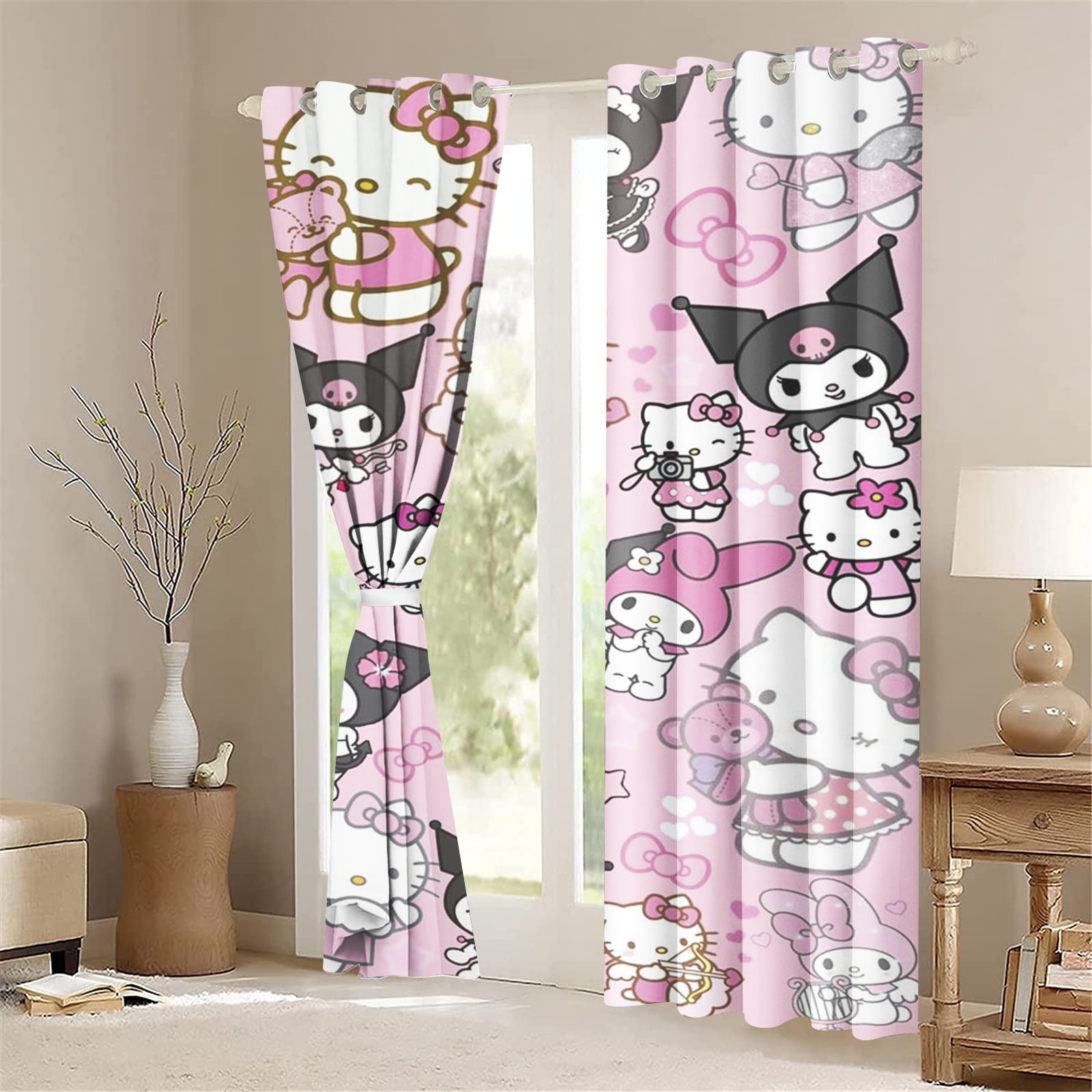 Yanluna Hello Kitty Cartoon Sanrio Curtain Window Animation Blackout ...