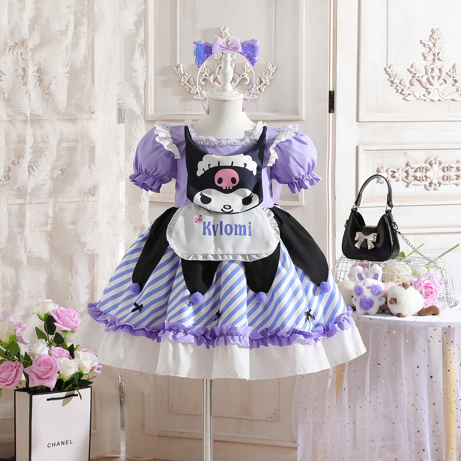 Yanluna Kuromi My Melody Little Girl Cosplay Dresses Sohort Sleeve Girl ...