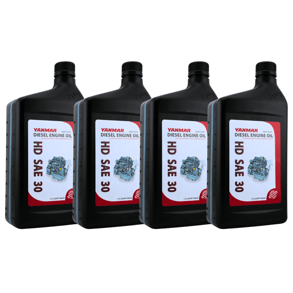 Yanmar HD SAE 30 Diesel Engine Oil Heavy Duty API CF/CF-4 / ACEA E2 1 Quart Marine & Industrial Engine Oil (Pack of 4)