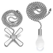 Ceiling Fan Pull Chain Extender 12-inch Beaded Chains with Light Bulb & Fan Cord