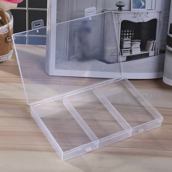 Yannee 1 Pcs Plastic Organizer Box,3 Grids Clear Jewelry Storage Box, Container Case for Office Supplies Beads Crafts Fishing Tackles