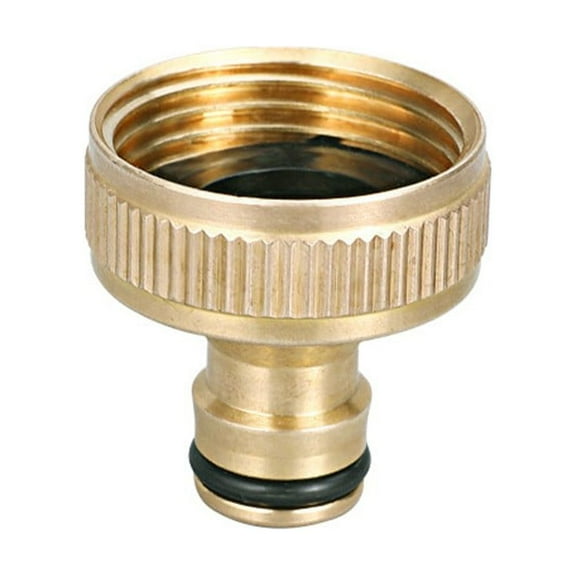 Yannee 1 inch BSPF Brass Fitting Hose Tap Faucet Water Pipe Connector Garden Adapter Golden 1 Pcs