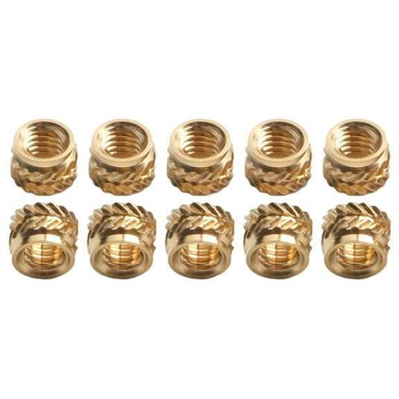 Yannee 10 Pcs Threaded Brass Inserts Metal Heat Set M2-M6 Screw Inserts for 3D Printing Threaded Insert Brass for Reliable Performance