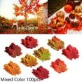 thumbnail image 1 of Yannee 100 Pcs Autumn Maple Leaf Fall Fake Silk Leaves Fadeless Artificial Flower Craft Wedding Party Decor, 1 of 14
