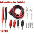 thumbnail image 1 of Yannee 16 Pcs Multimeter Test Leads Kit 1 Meter Long Cable Probe Voltmeter Alligator Cable Clip Kit Electronic Measurement Tools-Electrical Equipment & Supplies, 1 of 11