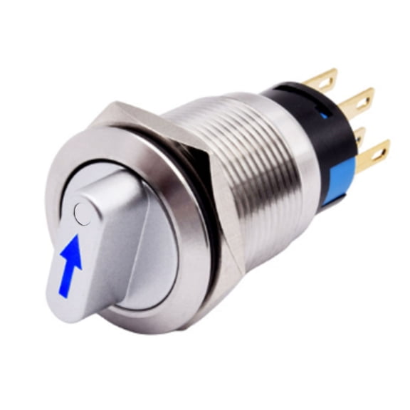 Yannee 19mm Momentary Rotary Switch 3Positions 2NO2NC 12-24V ON-Off Waterproof,rotary button switch