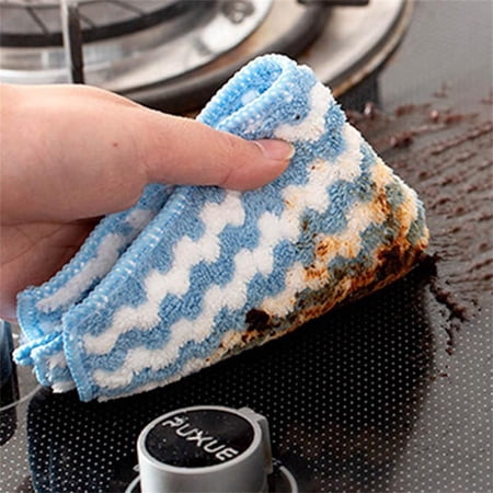 Yannee 1Pc Microfiber Cleaning Cloth 25*25cm, All-Purpose Towel/Wiper for Multi-Purpose Indoor/Outdoor Cleaning/Dusting/Polishing on Kitchen/Bathroom/Auto Surfaces Blue