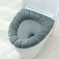 thumbnail image 1 of Yannee 1Pc Soft Bathroom Thicker Toilet Seat Cover Pad-Warmer Stretchable Fibers Easy Installation Cushioned Lid Covers, Comfortable and Washable Toilet Seat Cover Pads Gray, 1 of 5