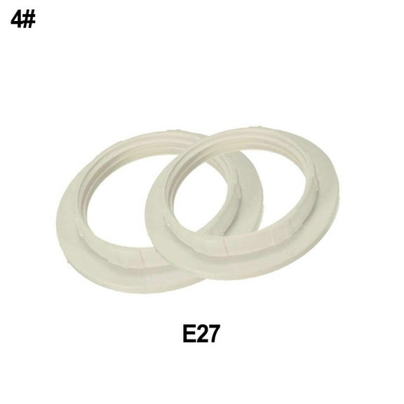 Yannee 2 Pcs Black or White Light Shade Collar Ring Adaptor E14 Holder E27 Lamp Bulb