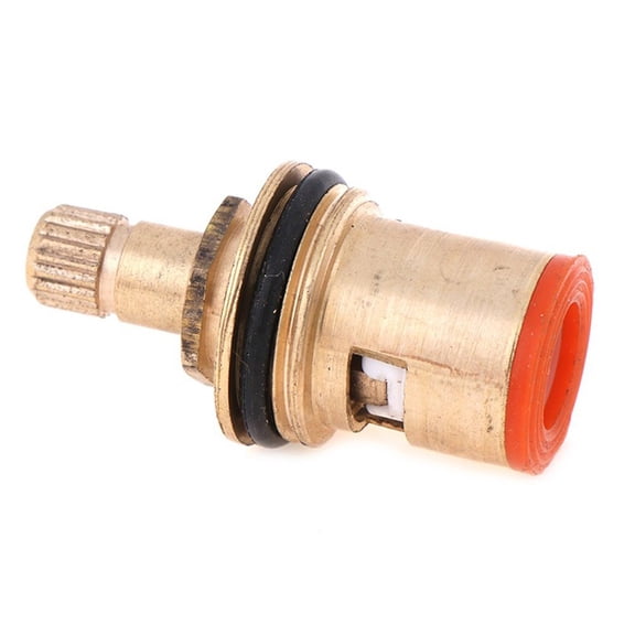 Yannee 3 Pcs Copper Ceramic Disc Valve,20 Teeth Ceramic Tap Cartridge Disc Quarter Turn Valve Faucet Cartridges,Gold