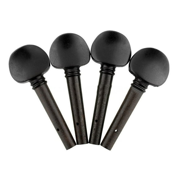 4 Pcs Black Wooden Violin Tuning Pegs Size 1/2