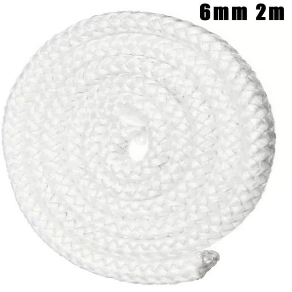 Yannee 6mm Fiberglass Stove Fire Rope Furnace Door Firedoor Rope,Hightemperature Fireproof Sealing Rope,Wood Burning Stove 2m Length Log Burner Door Seal