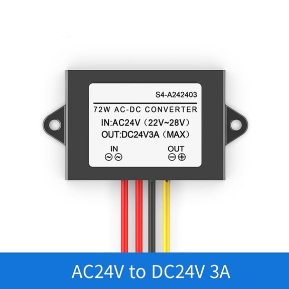 Yannee AC-DC Converter AC 24V to DC 24V Converter 3A Voltage Regulator Power Converter