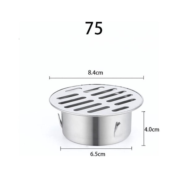 Yannee Balcony Drainage Roof Round Floor Drain Cover Rain Pipe Cap Stainless Steel Silver