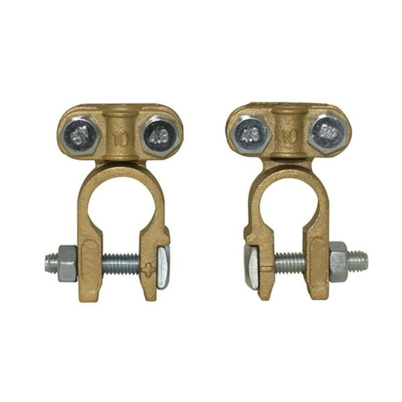 Yannee Brass Battery Terminals Positive 17 19mm Negative 15 17mm for Strong Clamp-Cable Wire Conduit