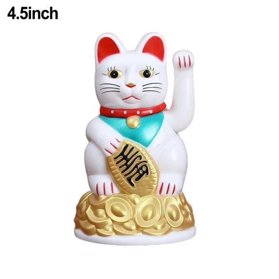 Yannee Chinese Lucky Waving Cat Beckoning Maneki Neko Gold Fortune Feng Shui 6.5\" inch