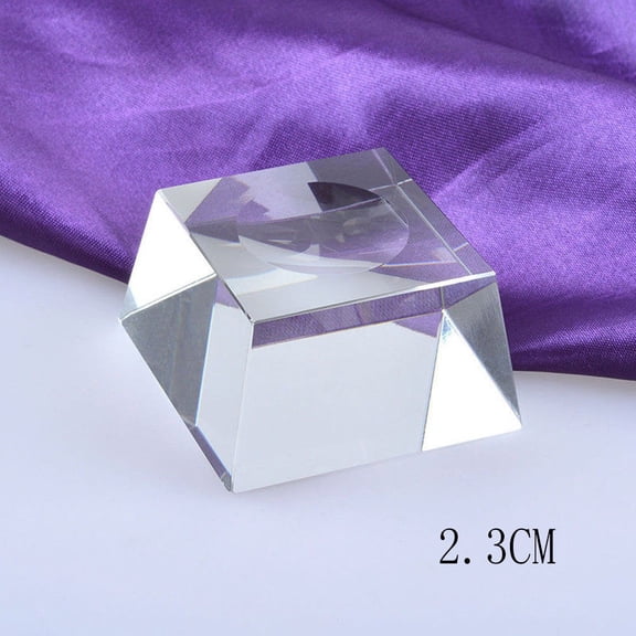 Yannee Clear Glass Ball Square Dimple Blocks Crystal Ball Display Base Stand Holder,2.3cm