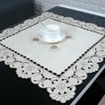thumbnail image 1 of Yannee Embroidered Lace Table Cloth Floral Tablecloth for Kitchen Dinning Wedding Banquet Party Use (Square, 57*57cm) 4#, 1 of 11