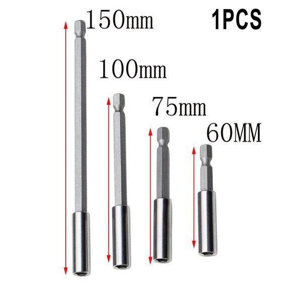 Yannee Magnetic Bit Holder Set 60mm Extension Bars 1 /4\" Hex Shank