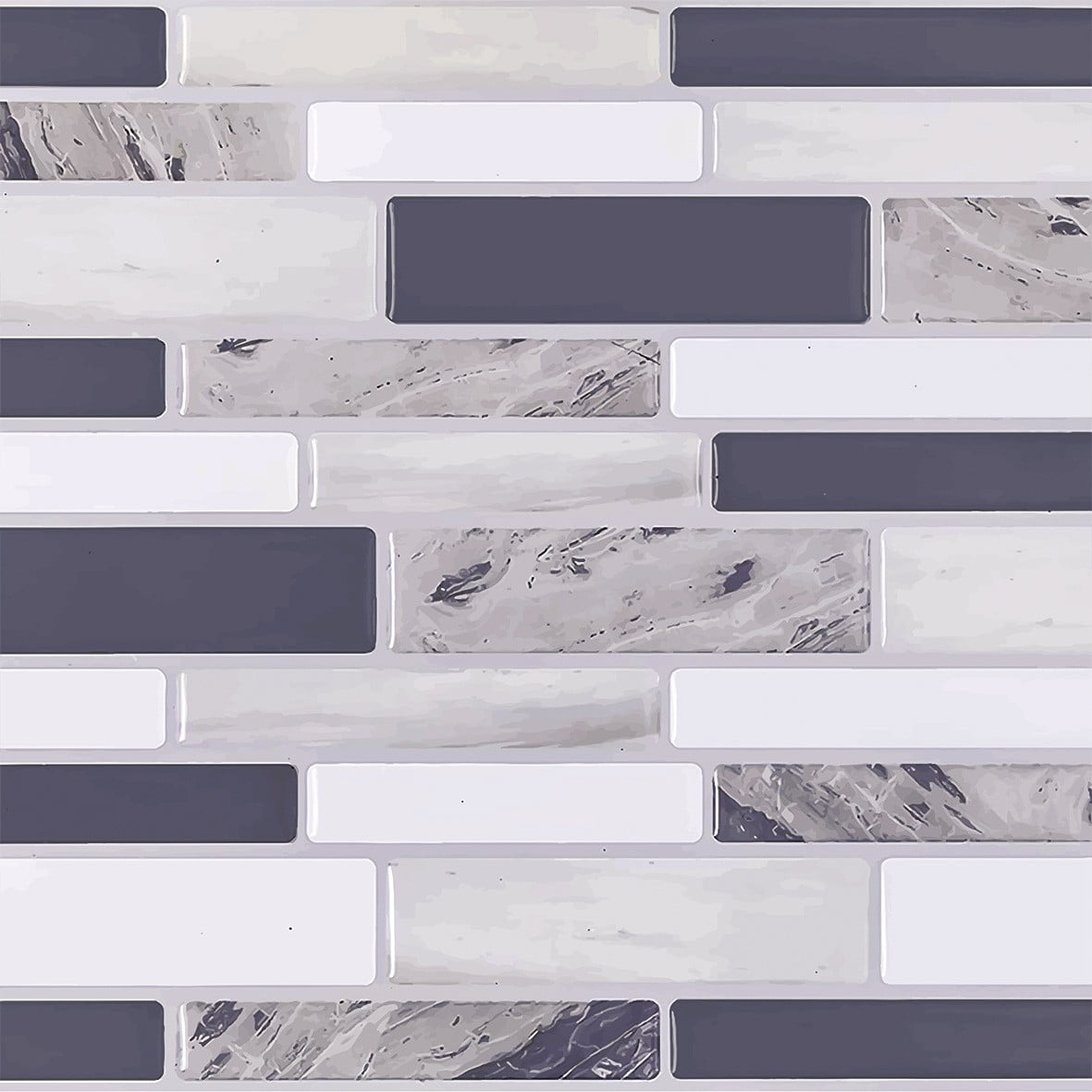 Yannee Mosaic Pattern Tiles Backsplash Peel and Stick Self Adhesive Removable Tile for Kitchen Bathroom Wall Floor 10cm*10cm*10 Pcs