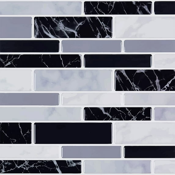 Yannee Mosaic Pattern Tiles Backsplash Peel and Stick Self Adhesive Removable Tile for Kitchen Bathroom Wall Floor 15cm*15cm *10 Pcs